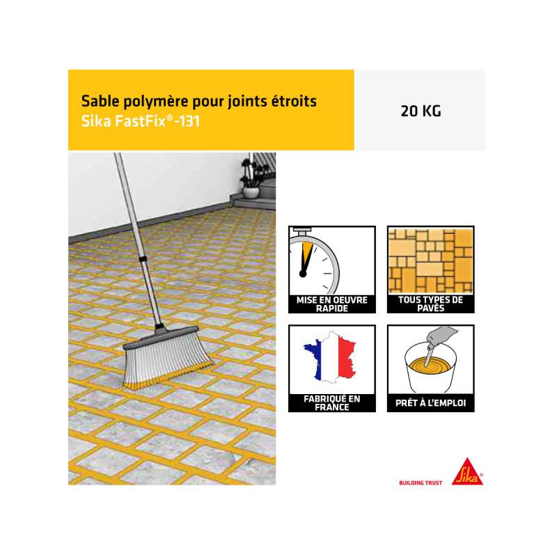 Sable polymère pour remplissage de joints de pavés et dalles SIKA FastFix 131 - Ton sable - 20kg - Image 4