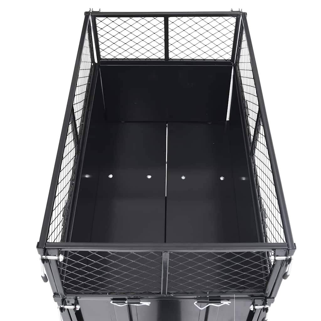 ComfortXL - Remorque Basculante Acier pour Tondeuse Charge 150kg Parois Rabattables Roues Gonflables Jardinage Noir – ComfortXL Outdoor Living - Image 6