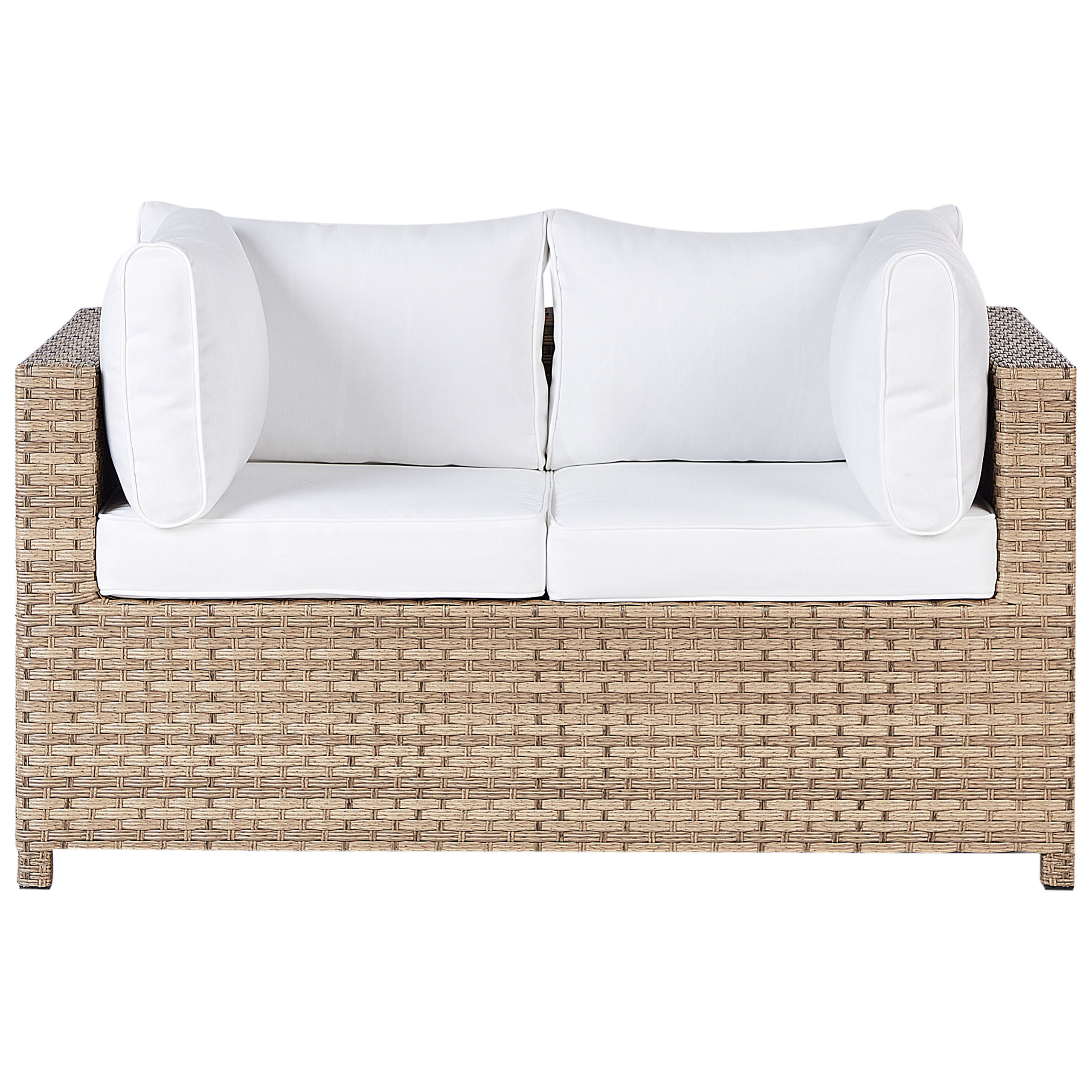 Beliani - Set de jardin, 4 Personnes Polyrotin Blanc cassé MILANO - Beliani - Imagen 4