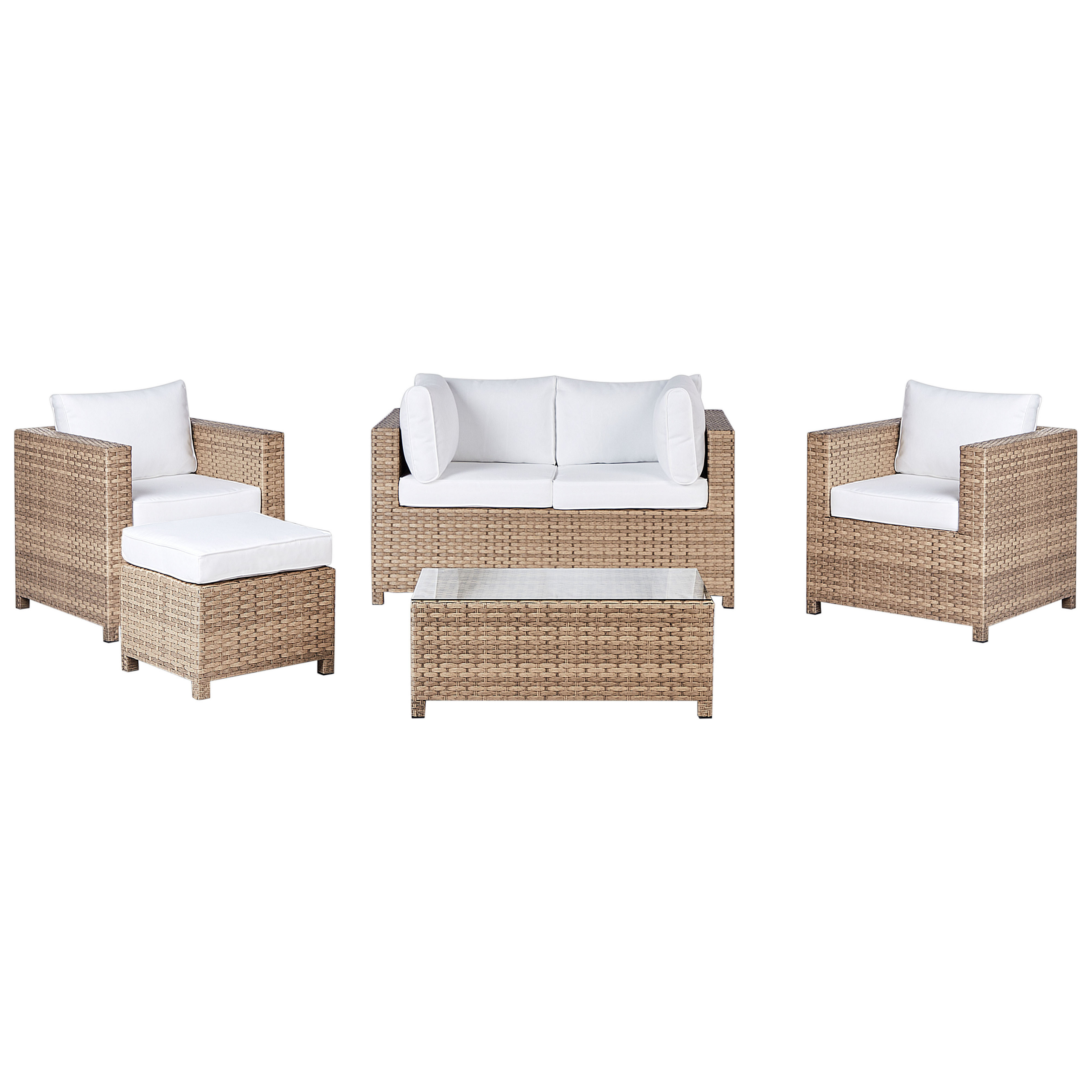 Beliani - Set de jardin, 4 Personnes Polyrotin Blanc cassé MILANO - Beliani - Imagen 1