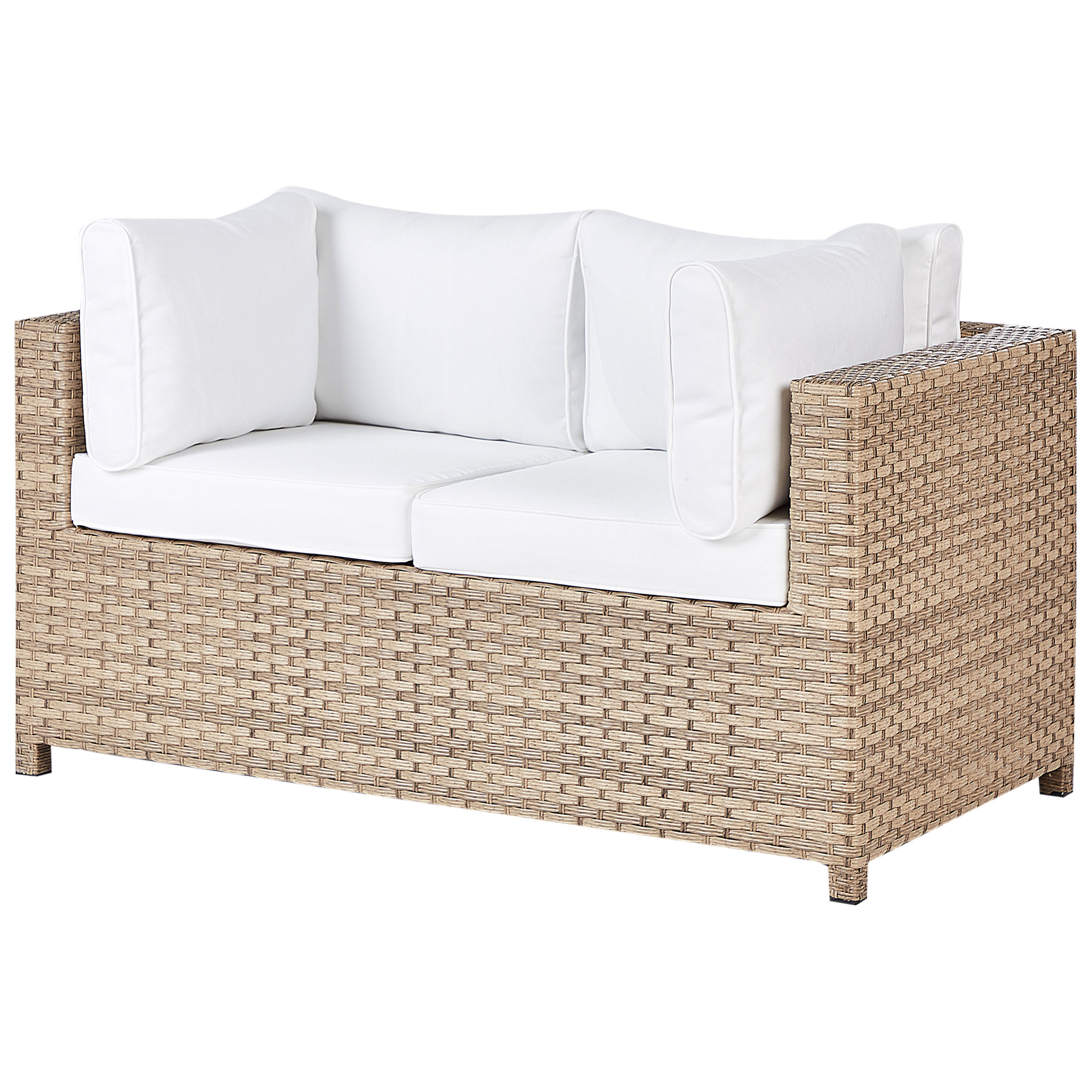 Beliani - Set de jardin, 4 Personnes Polyrotin Blanc cassé MILANO - Beliani - Imagen 5