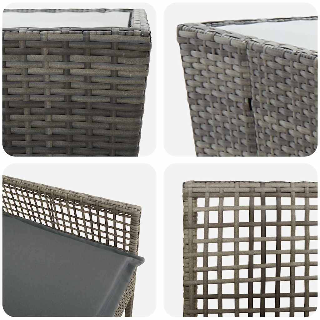 Petit Salon de Jardin 2 Personnes Gris, Mobilier de Balcon en Poly Rattan Résistant aux Intempéries – ComfortXL Outdoor Living - Image 9