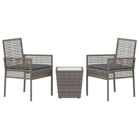 Petit Salon de Jardin 2 Personnes Gris, Mobilier de Balcon en Poly Rattan Résistant aux Intempéries – ComfortXL Outdoor Living - Image 7