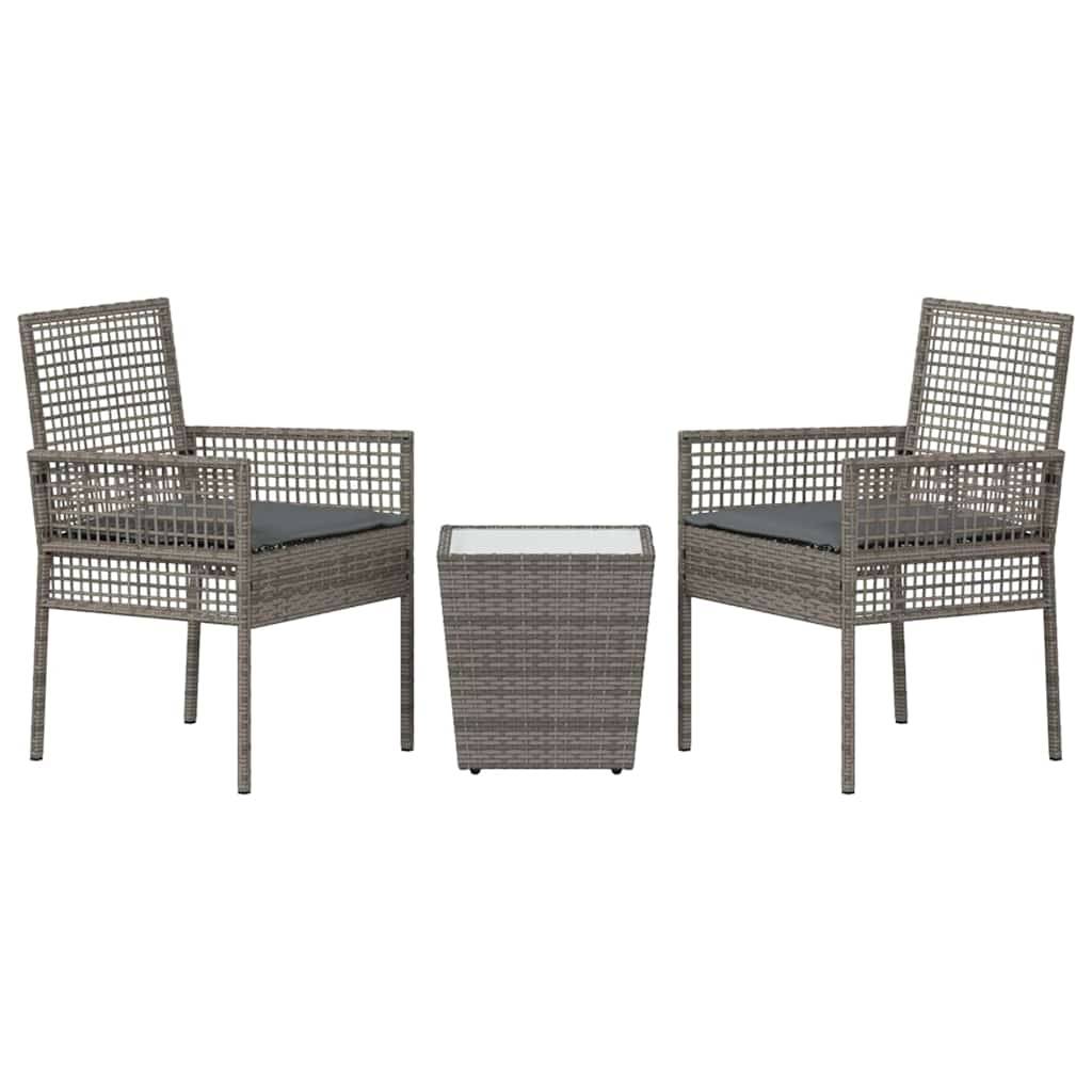 Petit Salon de Jardin 2 Personnes Gris, Mobilier de Balcon en Poly Rattan Résistant aux Intempéries – ComfortXL Outdoor Living - Image 7