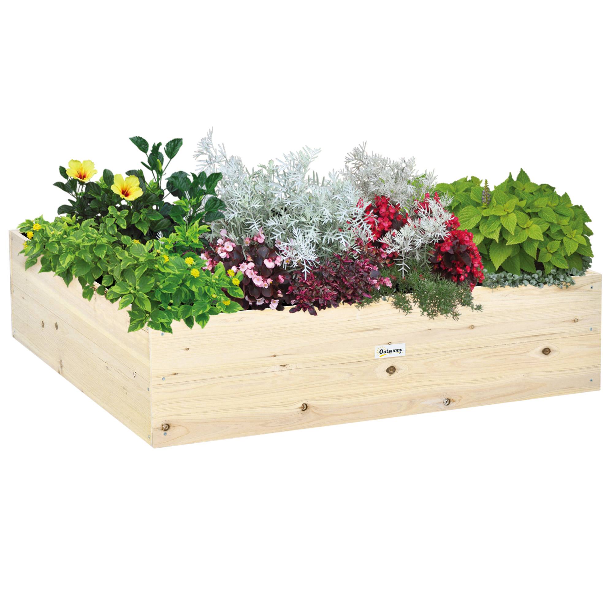 Sans Marque - Potager surélevé bois plantes légumes 117x117x30 cm