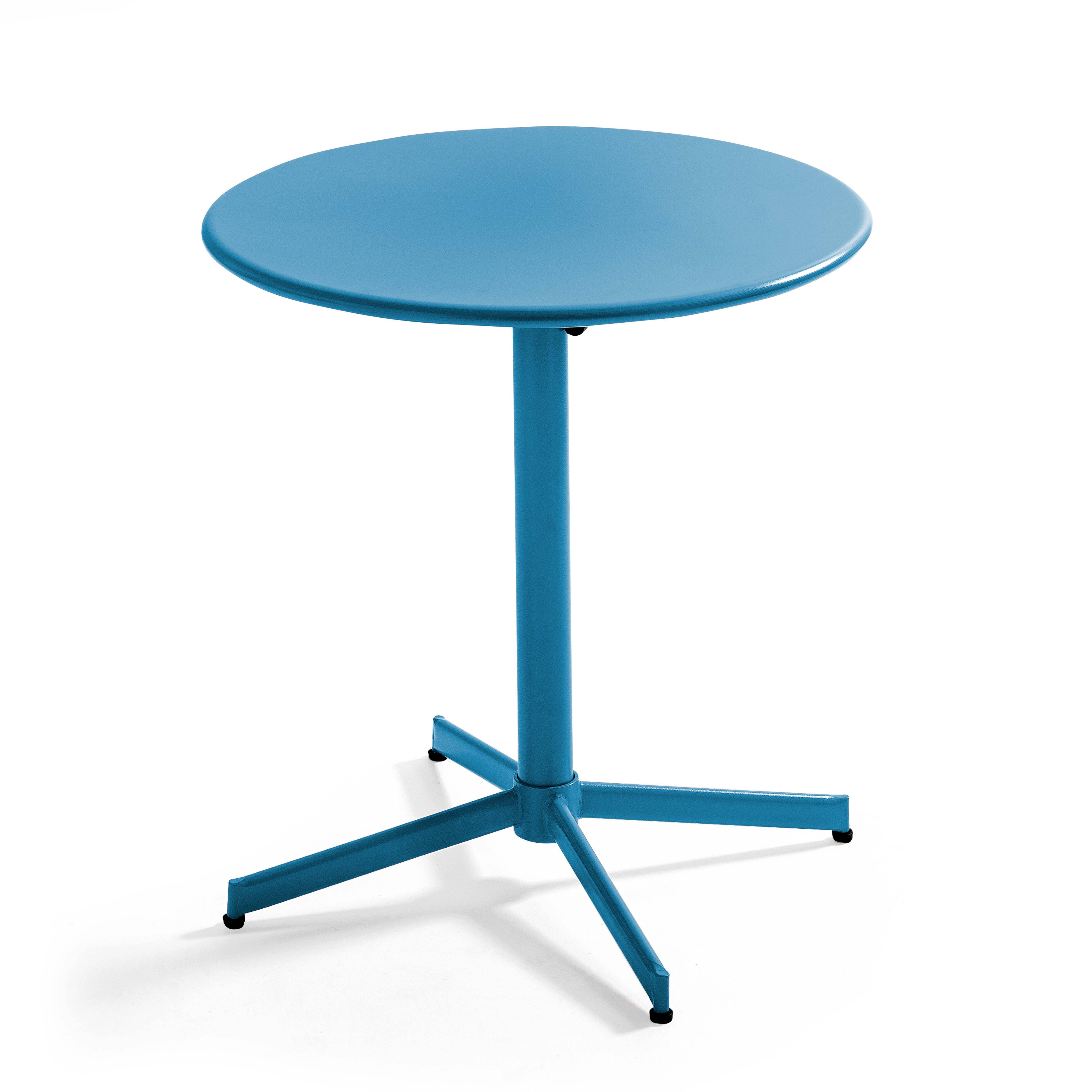 Oviala - Ensemble table de jardin et 2 fauteuils métal bleu pacific Palavas - Oviala - Imagen 6