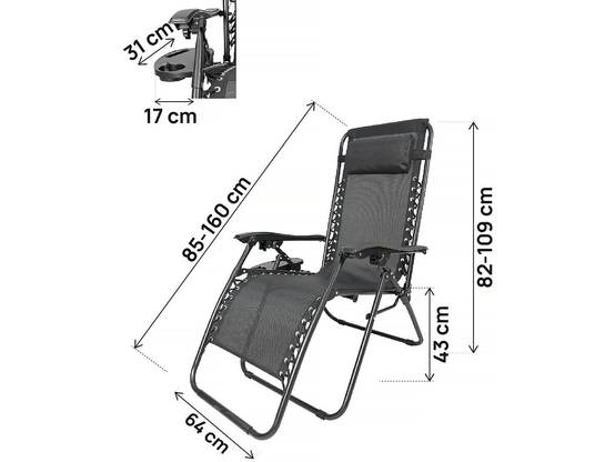 Fauteuil De Jardin Relax Zéro Gravité "sintra" - Noir -habitat Et Jardin - Image 3