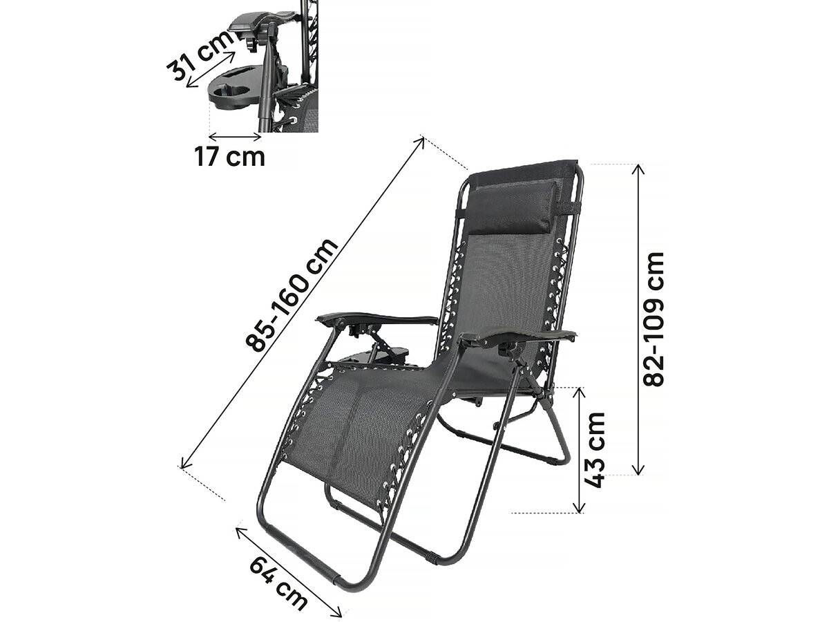 Fauteuil De Jardin Relax Zéro Gravité "sintra" - Noir -habitat Et Jardin - Image 3