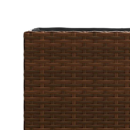 Lot de 2 Bacs à fleurs 3 pots résine tressée pour terrasse séparation végétale 105x30x32 cm Marron - ComfortXL Outdoor Living - Image 10
