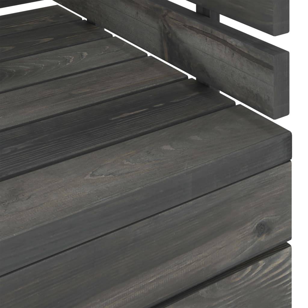 Helloshop26 - Salon de jardin palette meuble d'extérieur ensemble de mobilier 6 pièces bois de pin massif gris foncé - Imagen 6