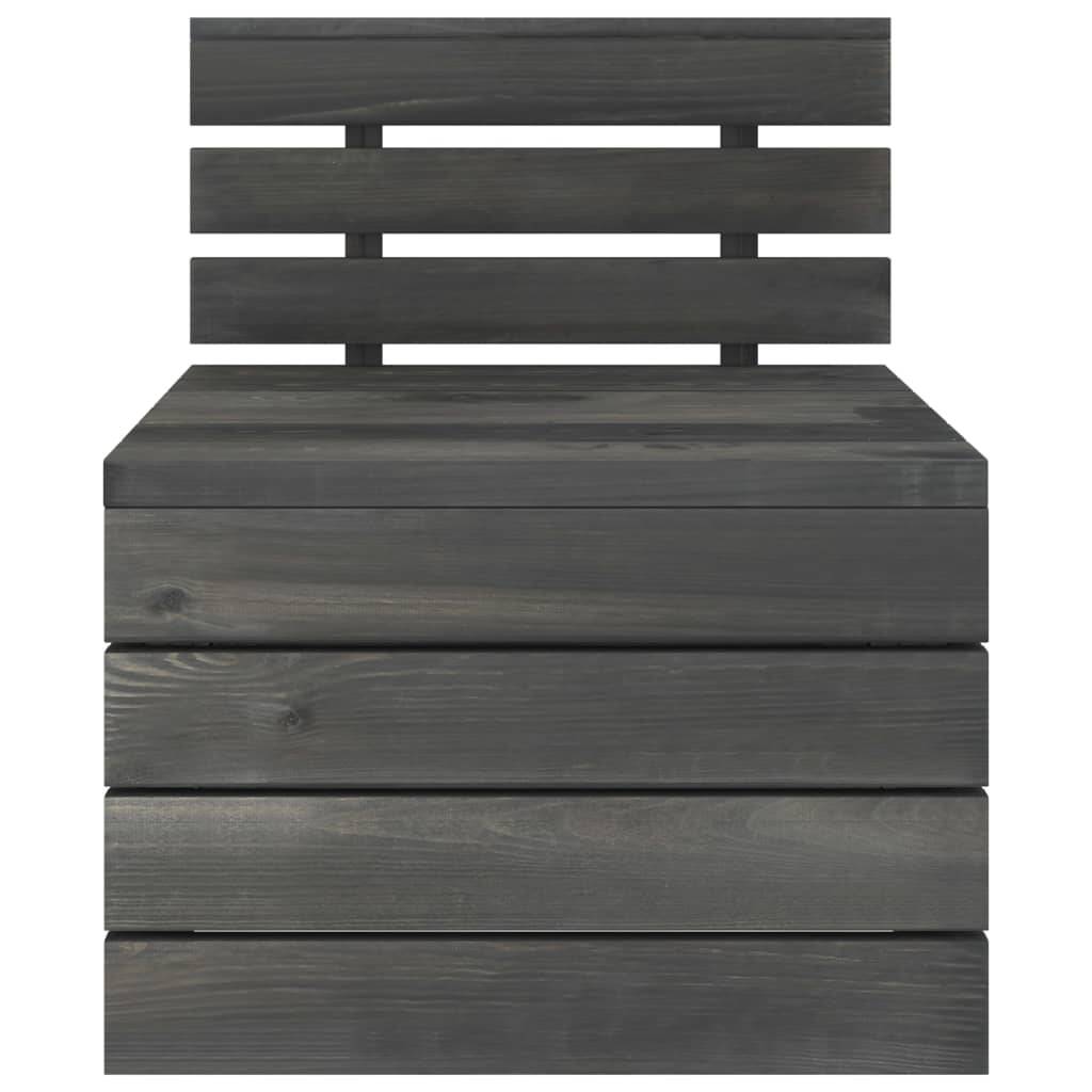 Helloshop26 - Salon de jardin palette meuble d'extérieur ensemble de mobilier 6 pièces bois de pin massif gris foncé - Imagen 8