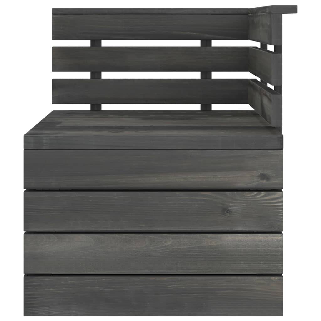 Helloshop26 - Salon de jardin palette meuble d'extérieur ensemble de mobilier 6 pièces bois de pin massif gris foncé - Imagen 4