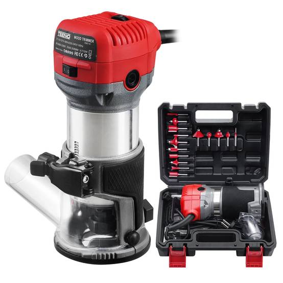 Affleureuse Électrique 800W, 13000‑33000 RPM, Housse Anti-Poussière, 15 Fraises 1/4", 6 Vitesses, 3 Pinces 6/6.35/8mm - Image 1