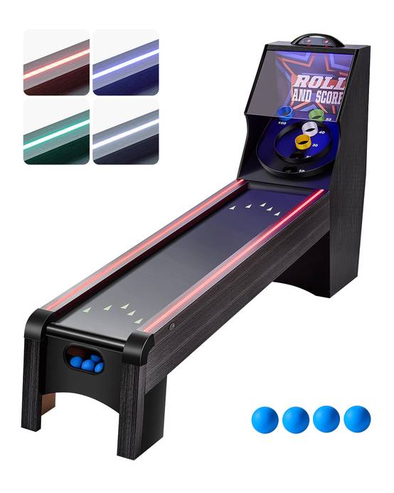 Vevor - VEVOR Skeeball 271 cm, table d'arcade Roll & Score - LED, son, barrière acrylique, retour auto, 4 billes - Image 1