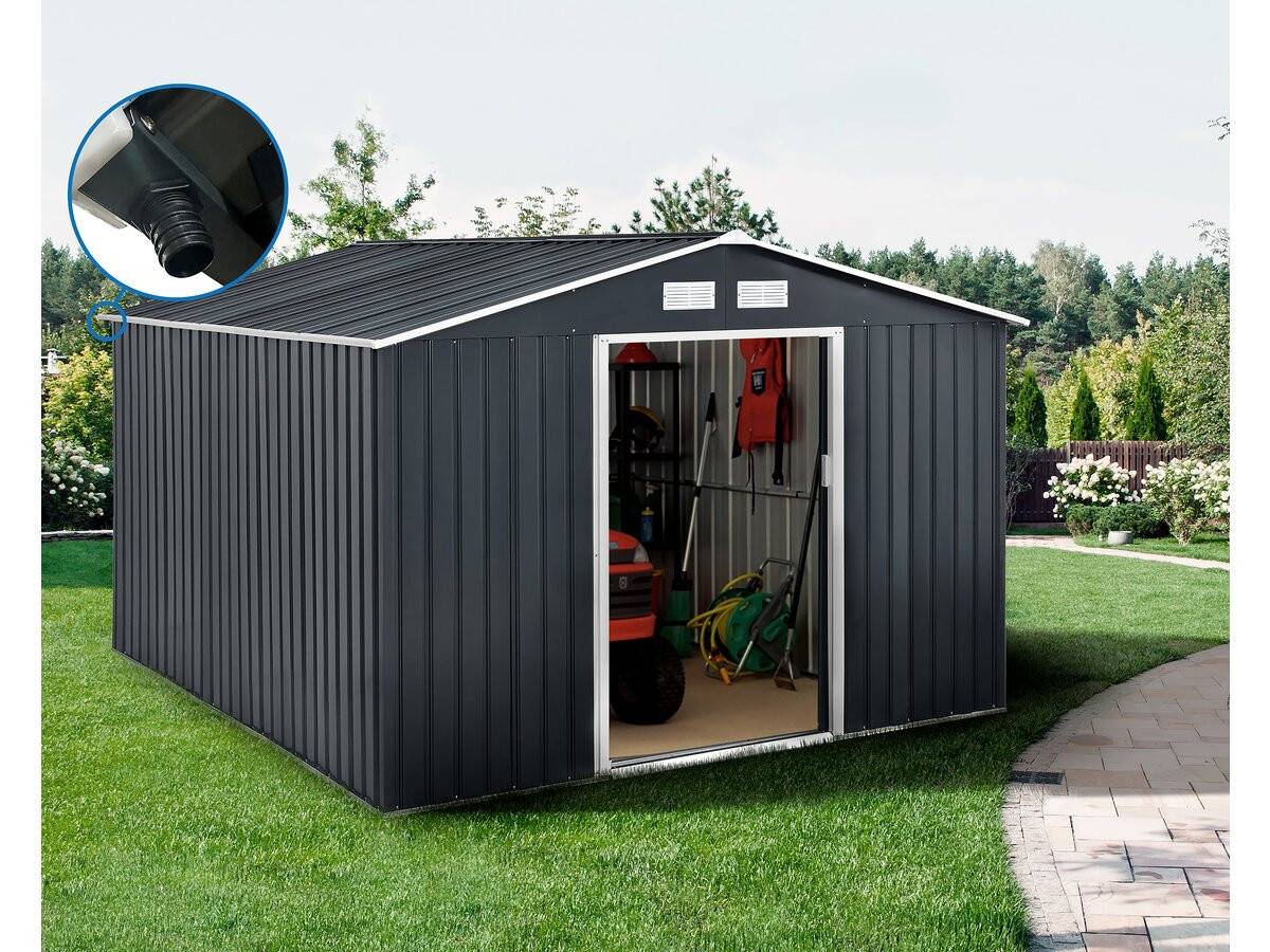 Habitat Et Jardin - Abri De Jardin Métal - "vegas"- 15 M² Avec Gouttière - Gris -habitat Et Jardin - Imagen 2