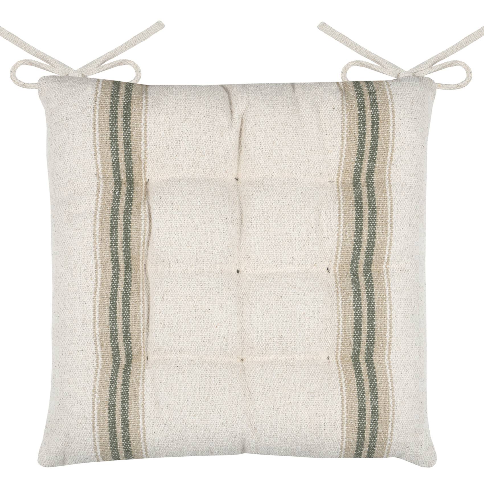 Lovely Casa - Galette de chaise  -  - Effet tapissier d'antan - LOVELY CASA - Coton - Vert