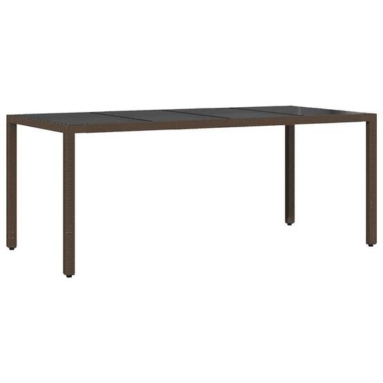 Table et chaises de jardin 8 places en polyrotin marron avec plateau en verre pour repas – ComfortXL Outdoor Living - Image 5