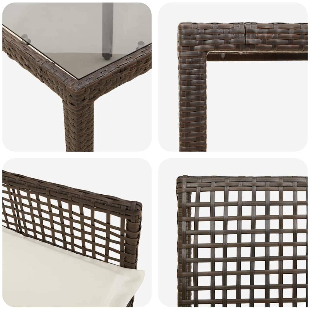 Table et chaises de jardin 8 places en polyrotin marron avec plateau en verre pour repas – ComfortXL Outdoor Living - Image 9