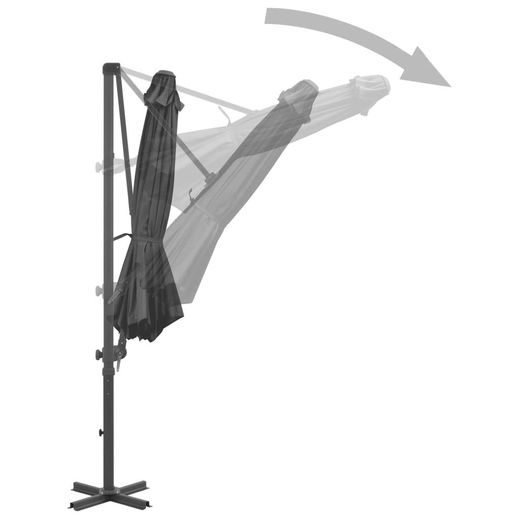 Helloshop26 - Parasol meuble de jardin en porte-à-faux et poteau en aluminium 300cm anthracite - Imagen 4