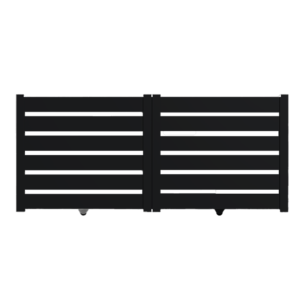 Portail Packit - Portail alu coulissant SAH en kit dim. L.3000 (entre piliers) X H.1500 mm  Noir (RAL 9005)