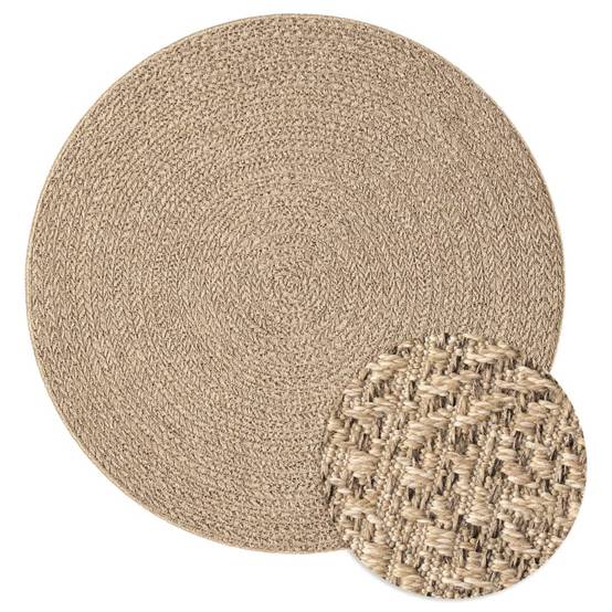 Tapis Rond Extérieur Aspect Jute en Polypropylène pour Terrasse Jardin Balcon Brun Ø 200 cm – ComfortXL Outdoor Living - Image 2