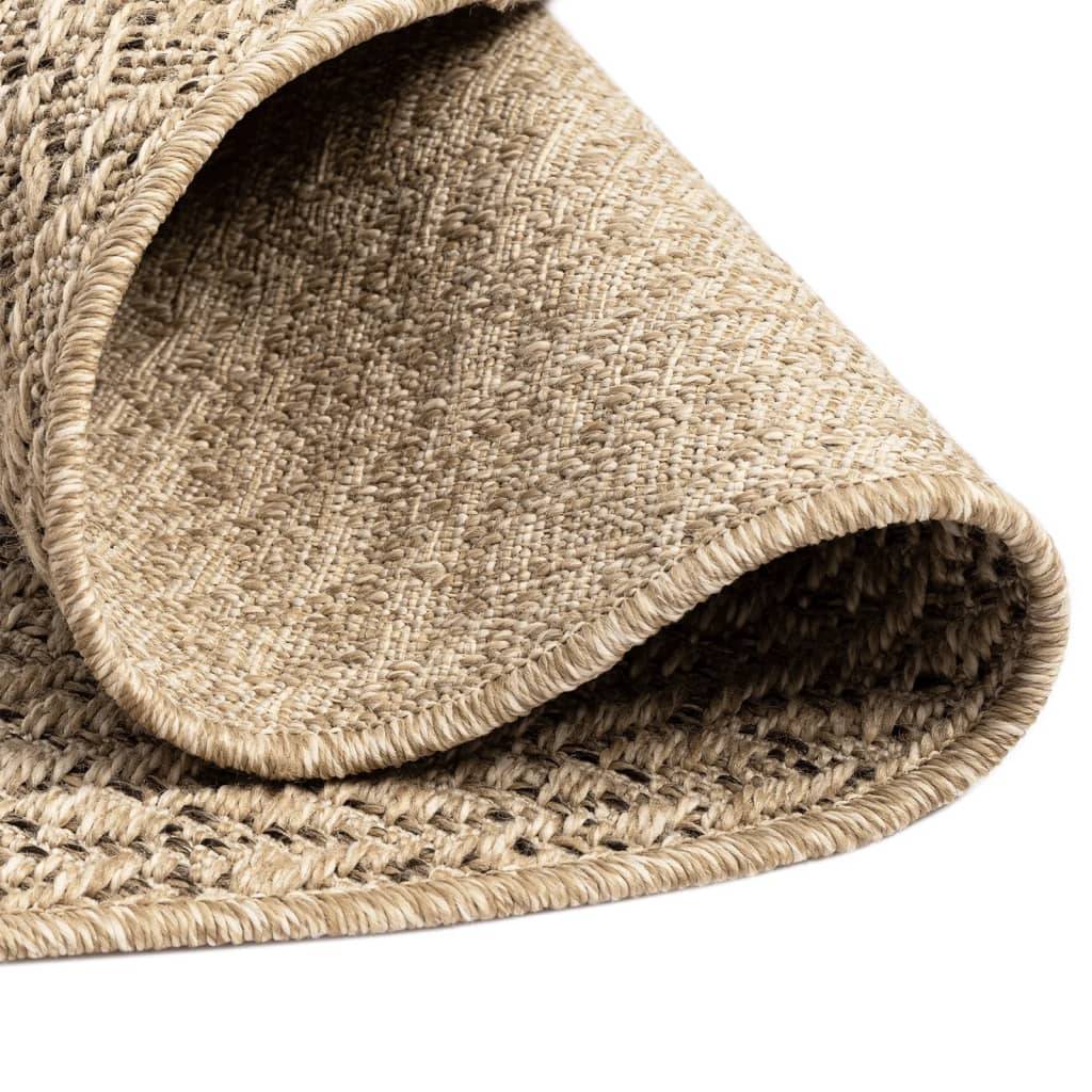 Tapis Rond Extérieur Aspect Jute en Polypropylène pour Terrasse Jardin Balcon Brun Ø 200 cm – ComfortXL Outdoor Living - Image 4
