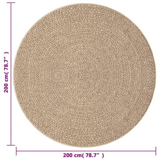 Tapis Rond Extérieur Aspect Jute en Polypropylène pour Terrasse Jardin Balcon Brun Ø 200 cm – ComfortXL Outdoor Living - Image 7