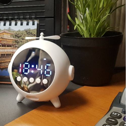 Inovalley - Radio-réveil design HP Bluetooth Blanc Heliclock - Imagen 5