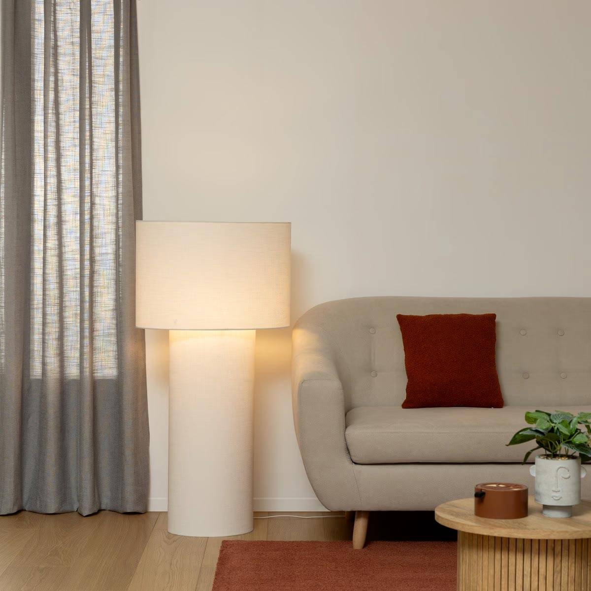 Lampadaire en Tissu "Eira" 115cm Blanc - Image 6
