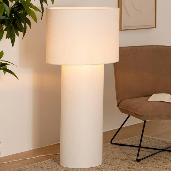 Lampadaire en Tissu "Eira" 115cm Blanc - Image 5
