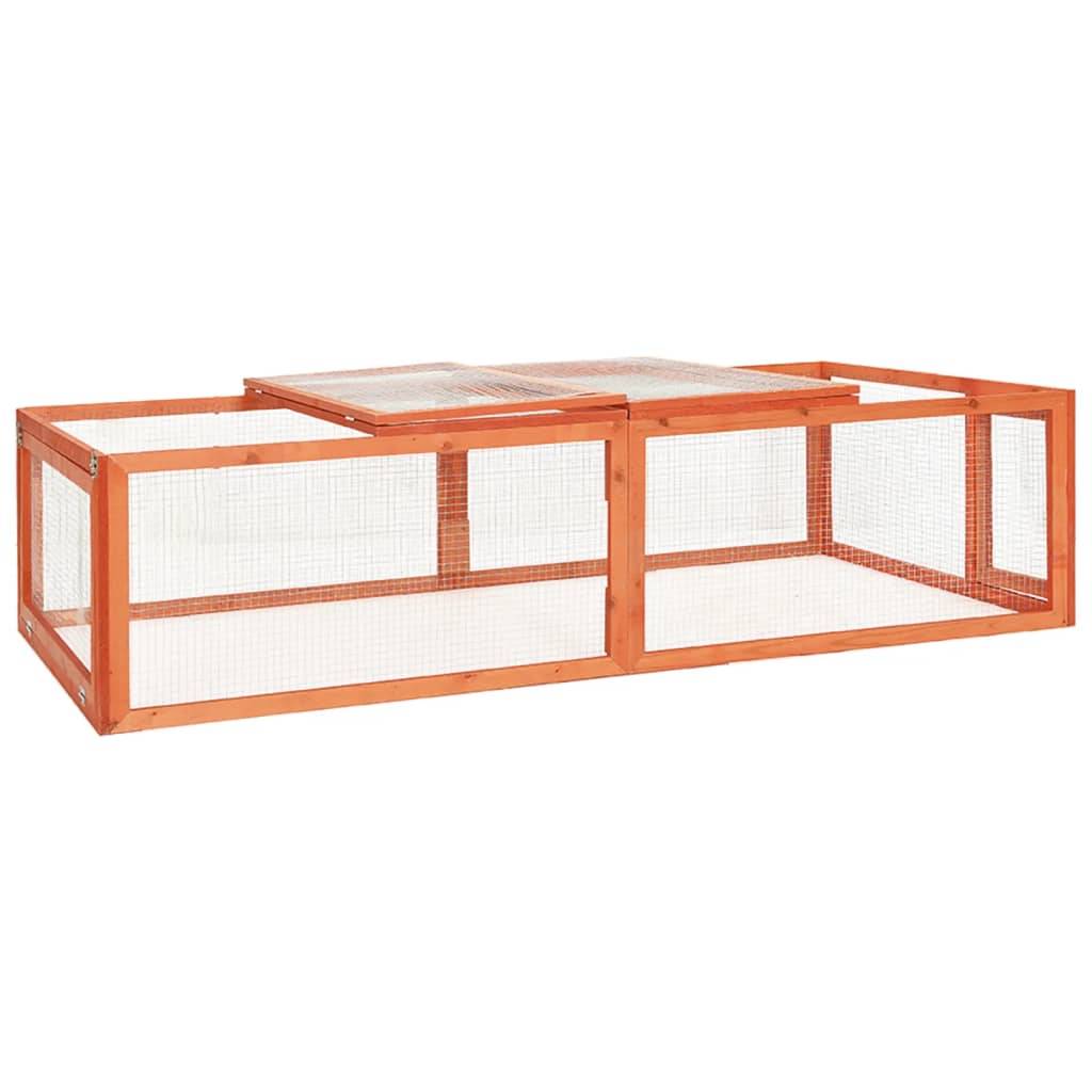 Grand enclos pour lapin en bois de sapin 183x90 cm avec toit ouvrant jardin – ComfortXL Outdoor Living - Image 1