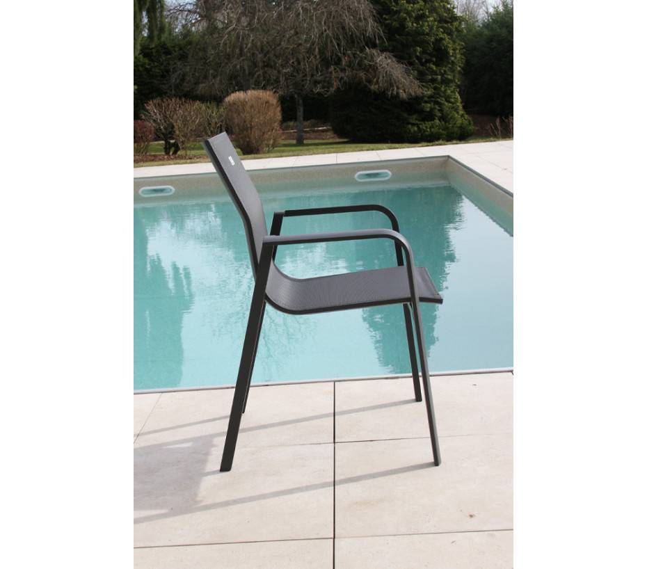 Ensemble table et chaises de jardin  8 places  Gris Anthracite  NAIROBI GRIS - Image 7