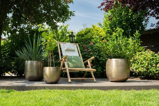 Set 5 pots en aluminium Rowen doré- La Green Touch - Image 4