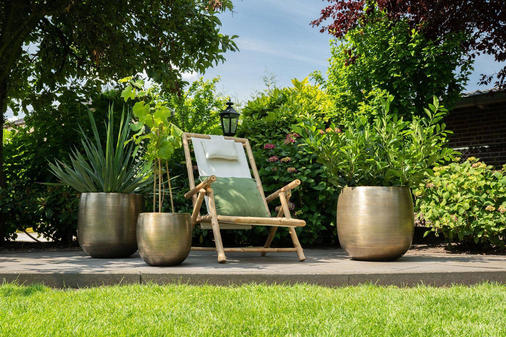 Set 5 pots en aluminium Rowen doré- La Green Touch - Image 4