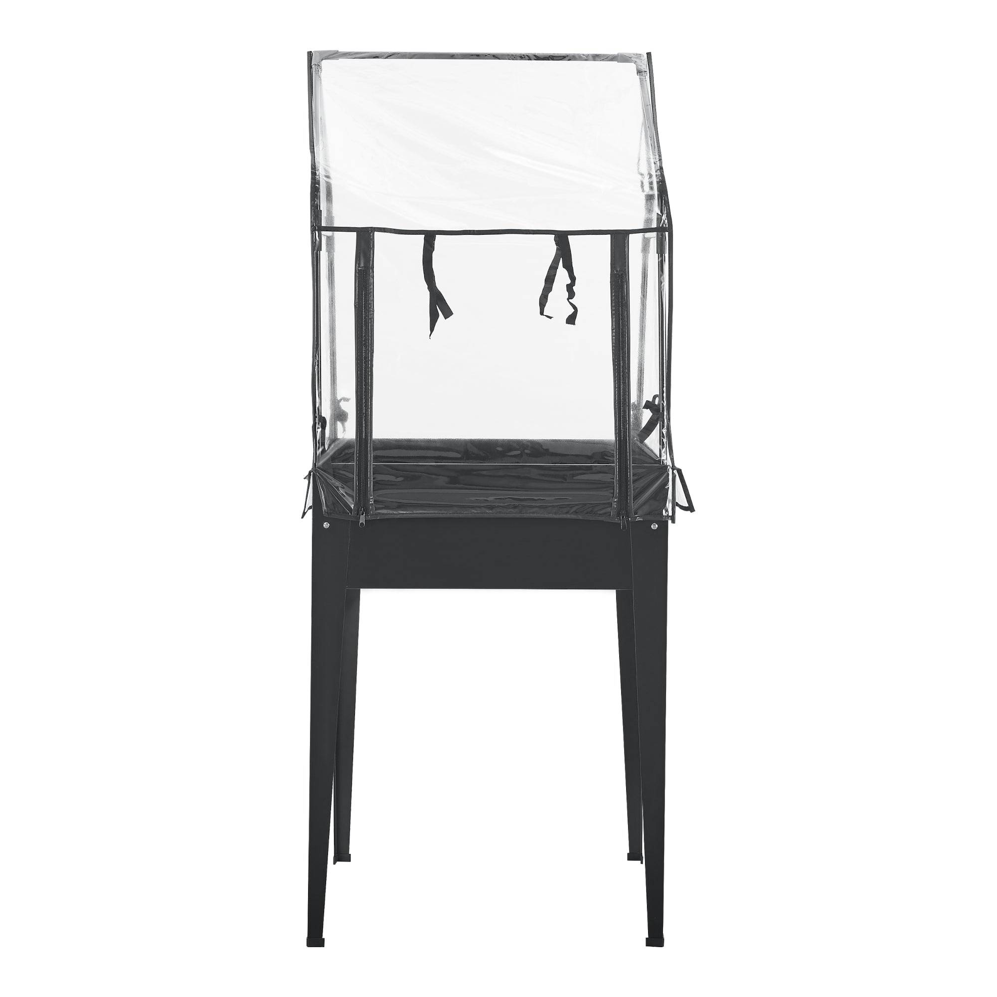 Helloshop26 - Potager surélevé à hauteur ergonomique en acier et PVC 60 x 60 x 152 cm anthracite - Imagen 3