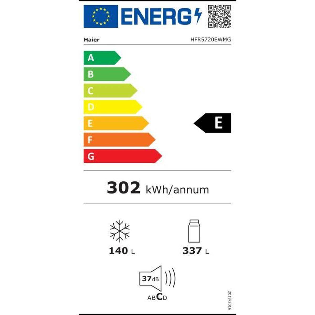 Réfrigérateur américain multi-portes 477 L Total No Frost, distributeur d’eau, compresseur inverter - Haier - Image 4