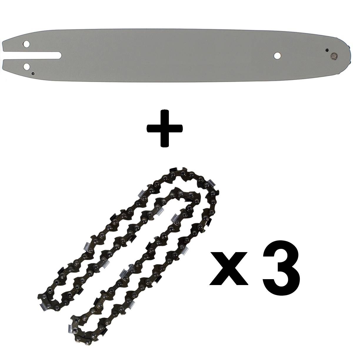 Gt Garden - Guide 12 pouces (30 cm) avec lot de 3 chaînes 44 maillons pour multifonction 4 en 1 et outil sur perche - GT GARDEN - Imagen 1