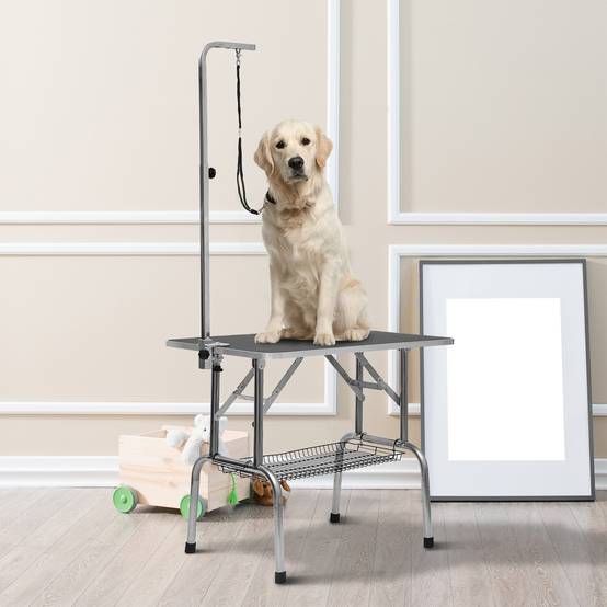 Sans Marque - Table toilettage chiens pliable bras réglable sangles panier 150kg 90x60x75 noire,Sans Marque - Image 4