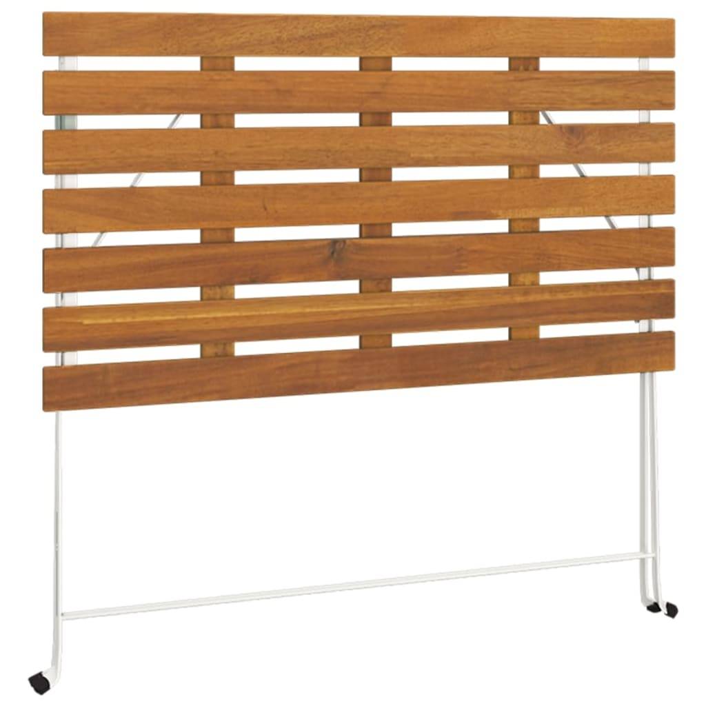 Helloshop26 - Ensemble de bistro jardin meuble extérieur terrasse pliable 7 pièces bois d'acacia solide et acier - Imagen 6