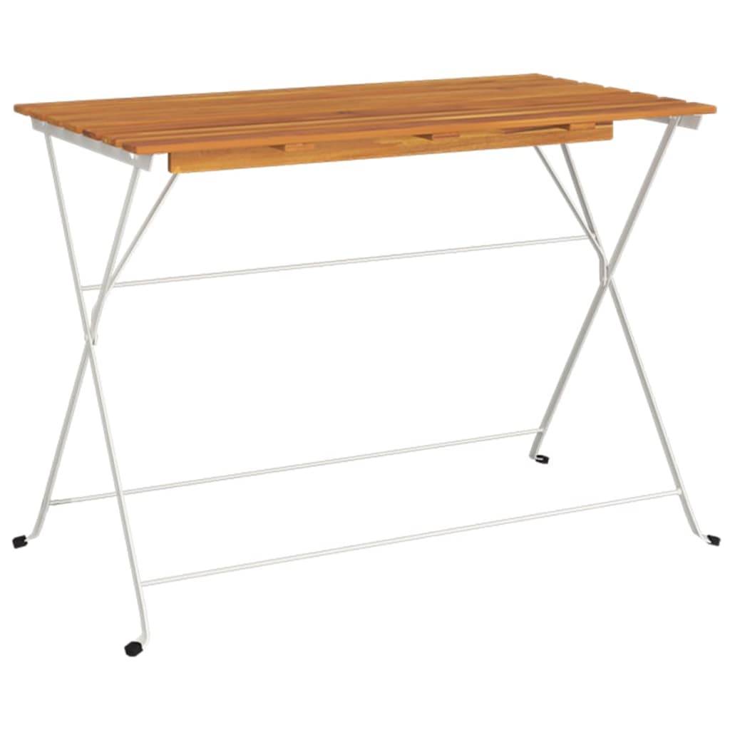 Helloshop26 - Ensemble de bistro jardin meuble extérieur terrasse pliable 7 pièces bois d'acacia solide et acier - Imagen 5