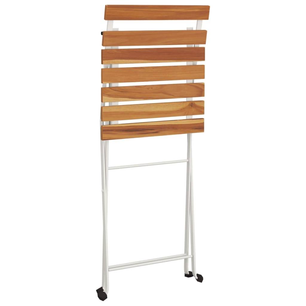 Helloshop26 - Ensemble de bistro jardin meuble extérieur terrasse pliable 7 pièces bois d'acacia solide et acier - Imagen 4