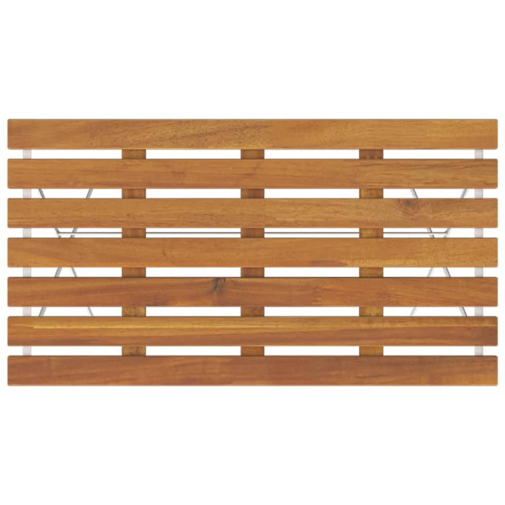 Helloshop26 - Ensemble de bistro jardin meuble extérieur terrasse pliable 7 pièces bois d'acacia solide et acier - Imagen 7