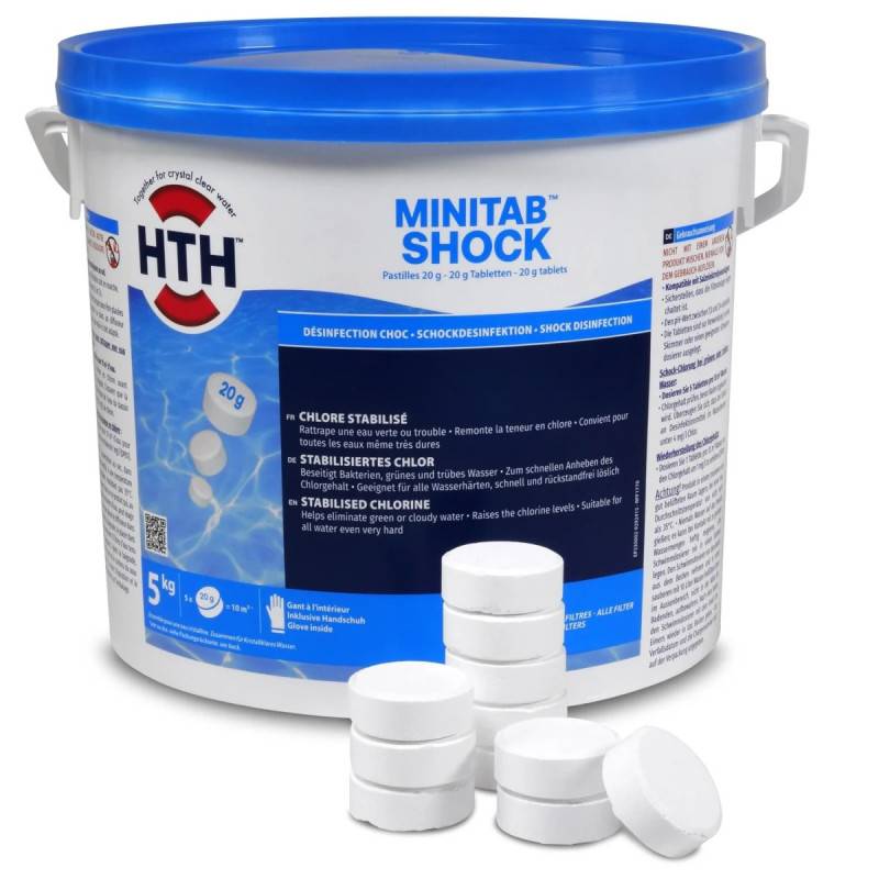 Hth - Chlore choc hth® MINITAB Shock 20g - 5 kg - Imagen 1