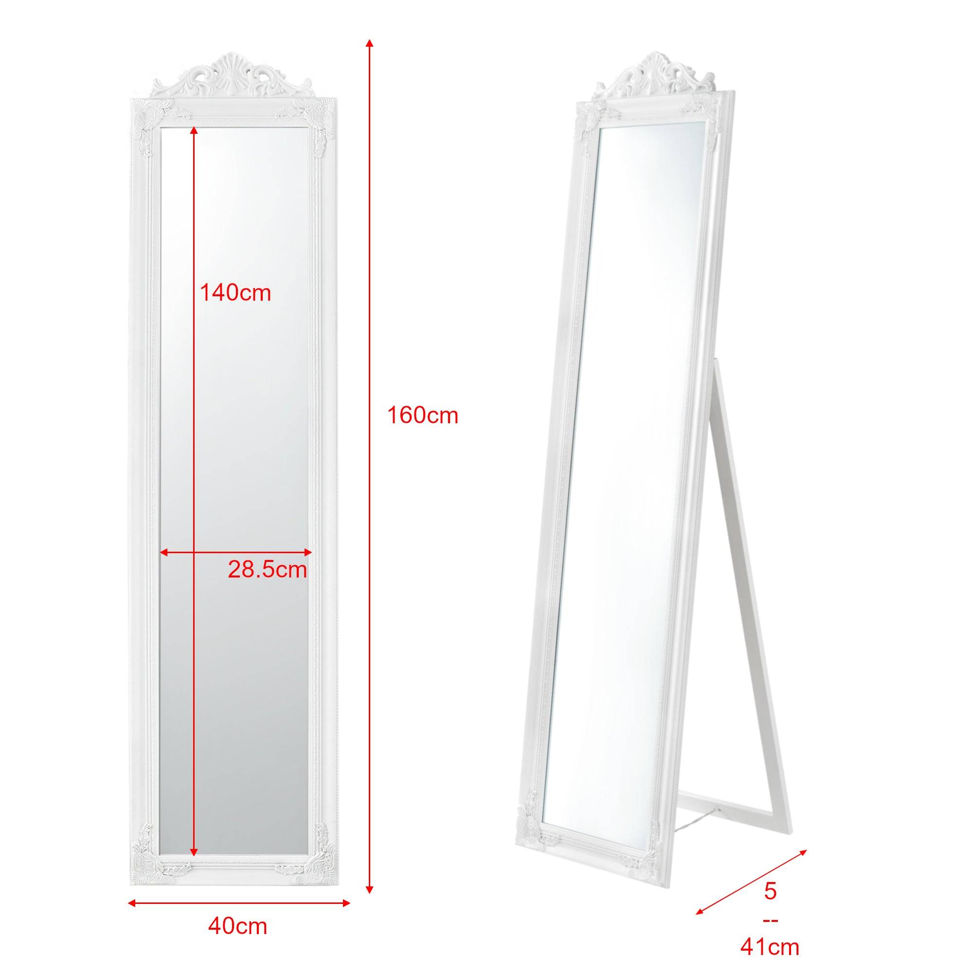 Miroir sur pied inclinable 160 x 40 cm blanc mat - Image 4