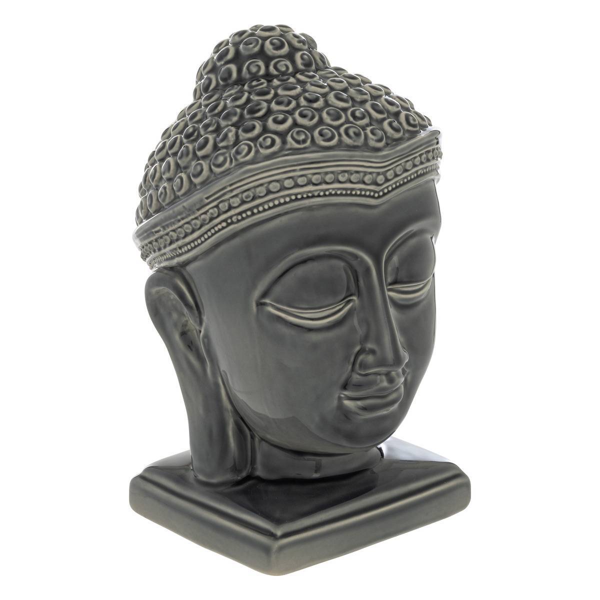 Atmosphera - Statuette bouddha "Yola" céramique gris H22,5cm - Atmosphera Créateur d'intérieur - Image 2