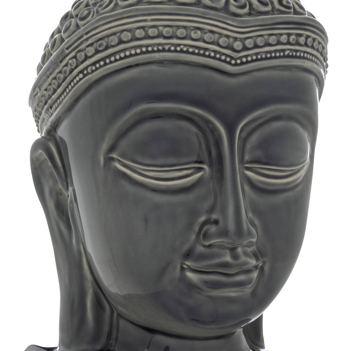 Atmosphera - Statuette bouddha "Yola" céramique gris H22,5cm - Atmosphera Créateur d'intérieur - Image 3