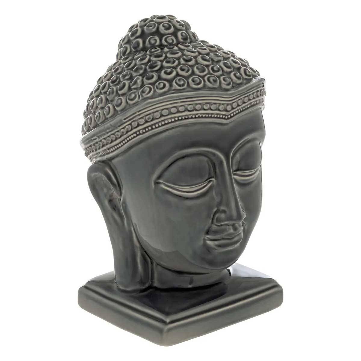 Tête Bouddha Déco en Céramique "Yola" 22cm Gris - Image 1