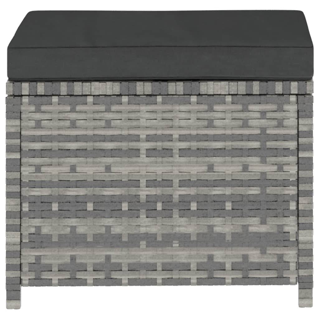 Helloshop26 - Salon de jardin meuble d'extérieur ensemble de mobilier 5 pièces avec coussins résine tressée gris - Imagen 6