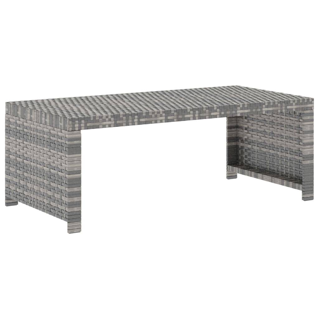Helloshop26 - Salon de jardin meuble d'extérieur ensemble de mobilier 5 pièces avec coussins résine tressée gris - Imagen 7