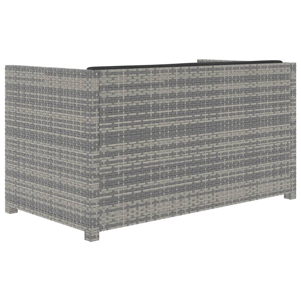 Helloshop26 - Salon de jardin meuble d'extérieur ensemble de mobilier 5 pièces avec coussins résine tressée gris - Imagen 3
